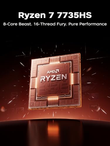 16 Inch FHD Display Laptop with AMD Ryzen 7 7735HS Processor, 16GB DDR5 RAM, 512GB SSD, Backlit Keyboard I663
