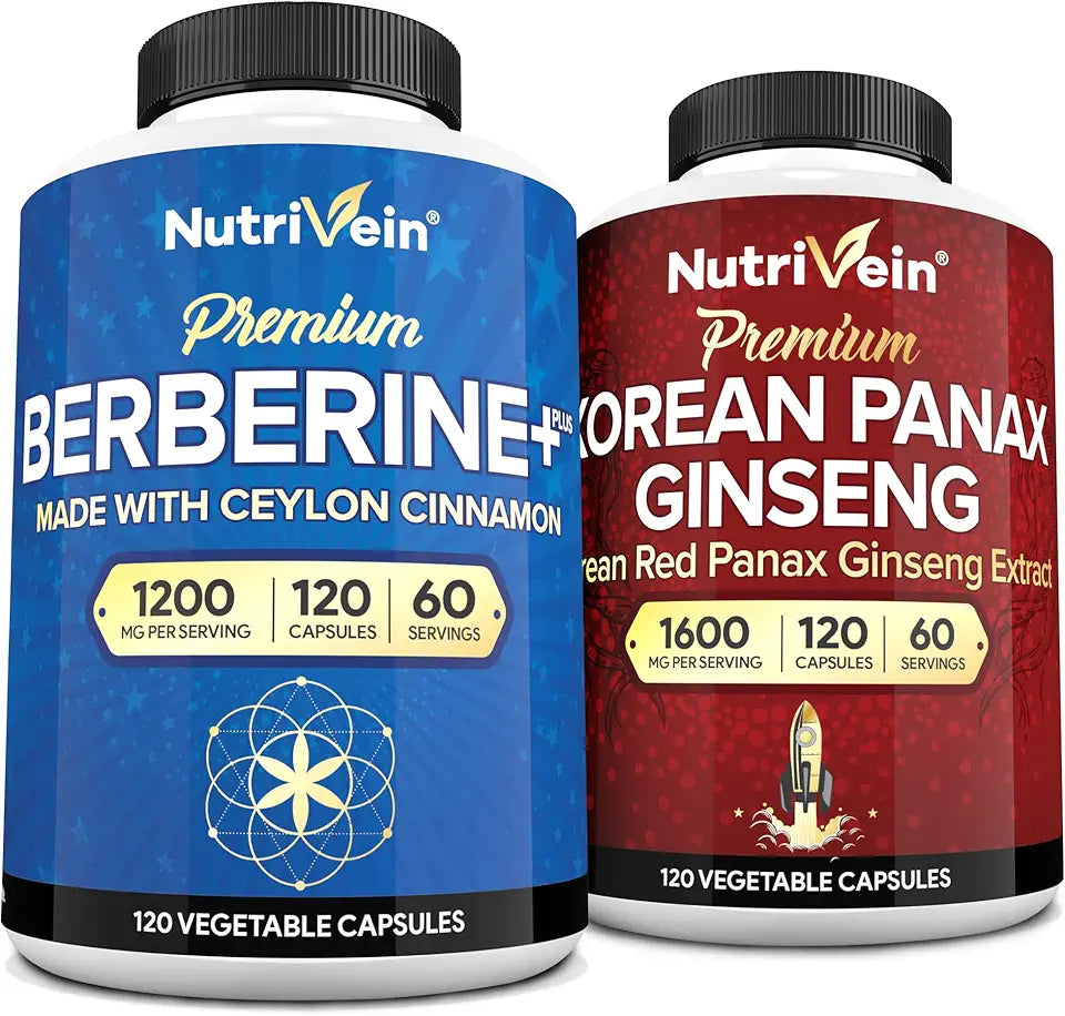 Korean Panax Ginseng & Berberine Supplement Bundle Z2678