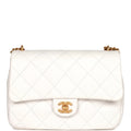 White Caviar Leather Flap Bag R15174