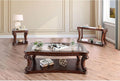 Dark Oak Tempered Glass Top Coffee Table Set 3pcs M2720