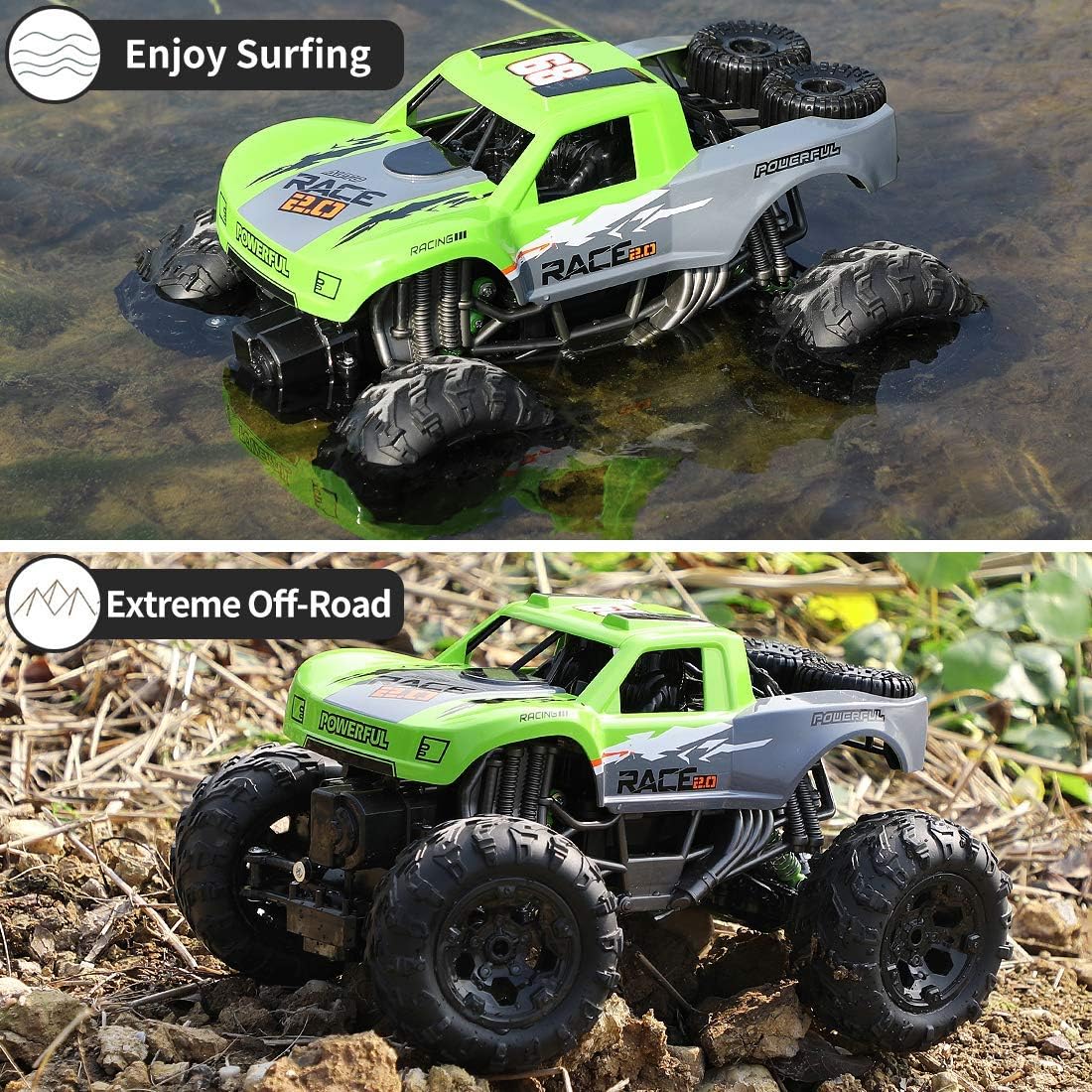 2.4GHz 4WD Waterproof Amphibious RC Car T698729