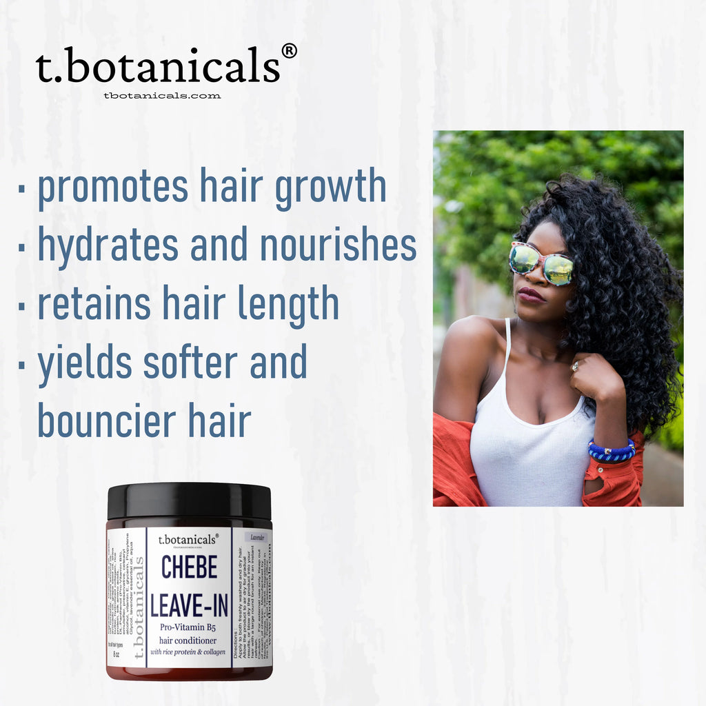 Chebe Leave In Conditioner with Provitamin B5, Chebe Butter, Chebe Powder, Chebe Oil, Silk Amino Acids, Collagen, 8 oz L724