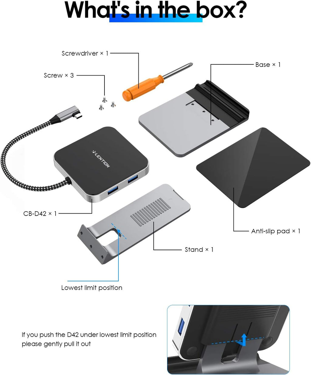 USB C Hub with 4K HDMI, SD Card Reader, USB 3.0 & 60W PD, Black L16131