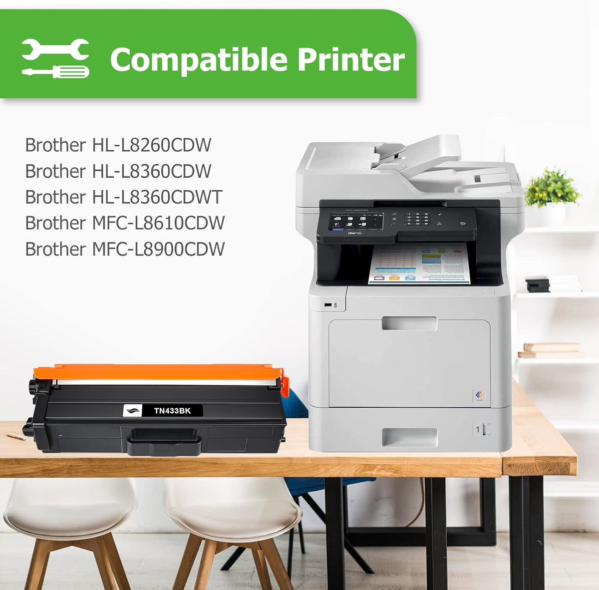 Compatible TN433 Toner Cartridge 4-Pack R622
