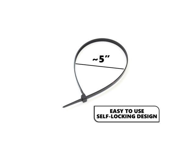 500 Pack Heavy Duty 18 Inches Black Nylon Cable Zip Ties S970