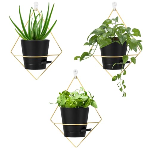 3 sets of 5" Black Metal Hanging Wall Planters N295