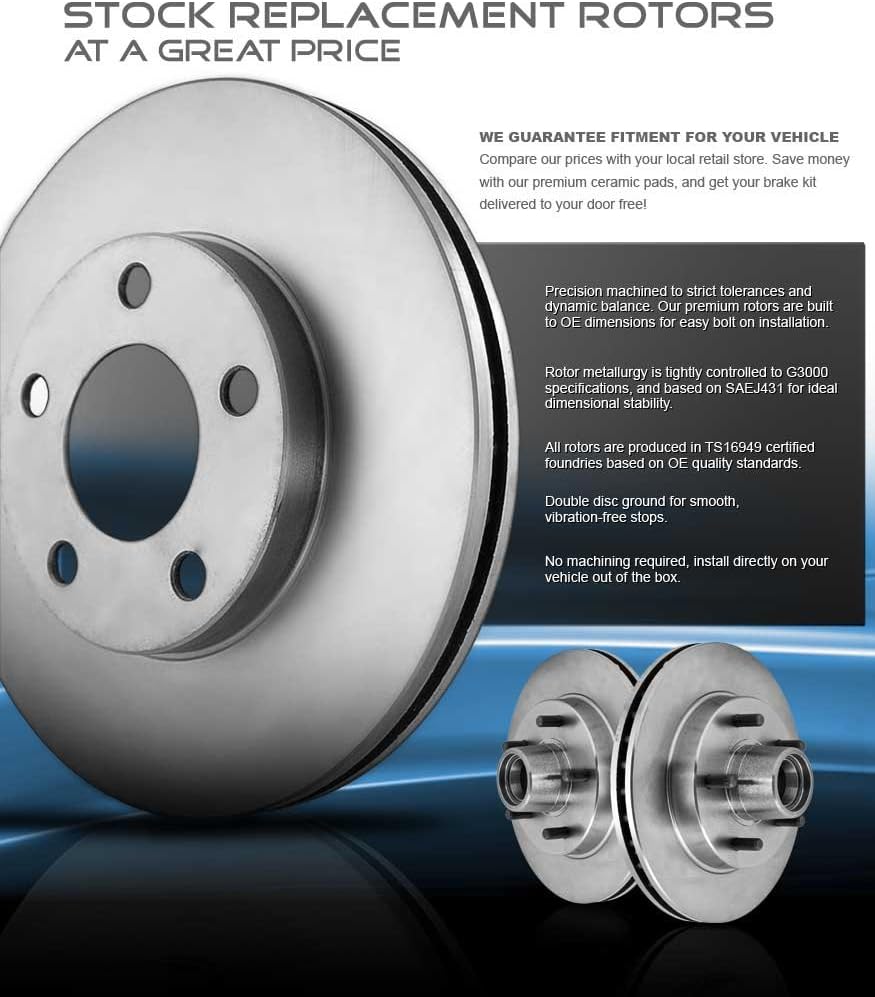 315.6 mm 5 Lug Brake Rotors + Ceramic Pads + Hardware V252
