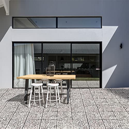 Natural Real Stone Interlocking Floor Deck Tiles 12"x12" W7624