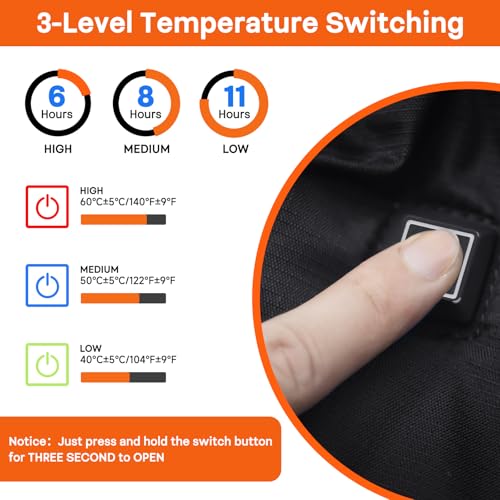 Heated Hand Warmer Pouch with 10000mAh Power Bank, 3 Levels Heating, Waterproof N8796