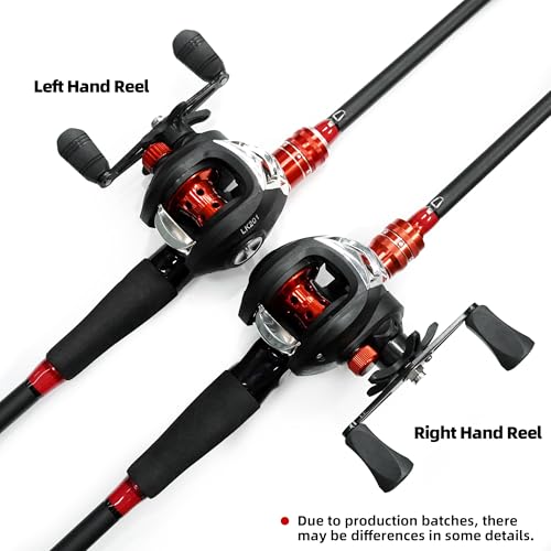 Fishing Rod and Reel Combo, 6 Foot 7 Foot 2-Piece, Fiberglass Carbon Fiber Rod with EVA Handle Z1450