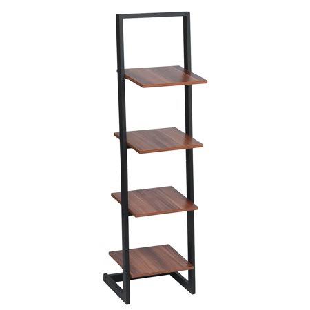 Wooden 4 Tier Ladder Shelf Bookcase with Metal Frames M170