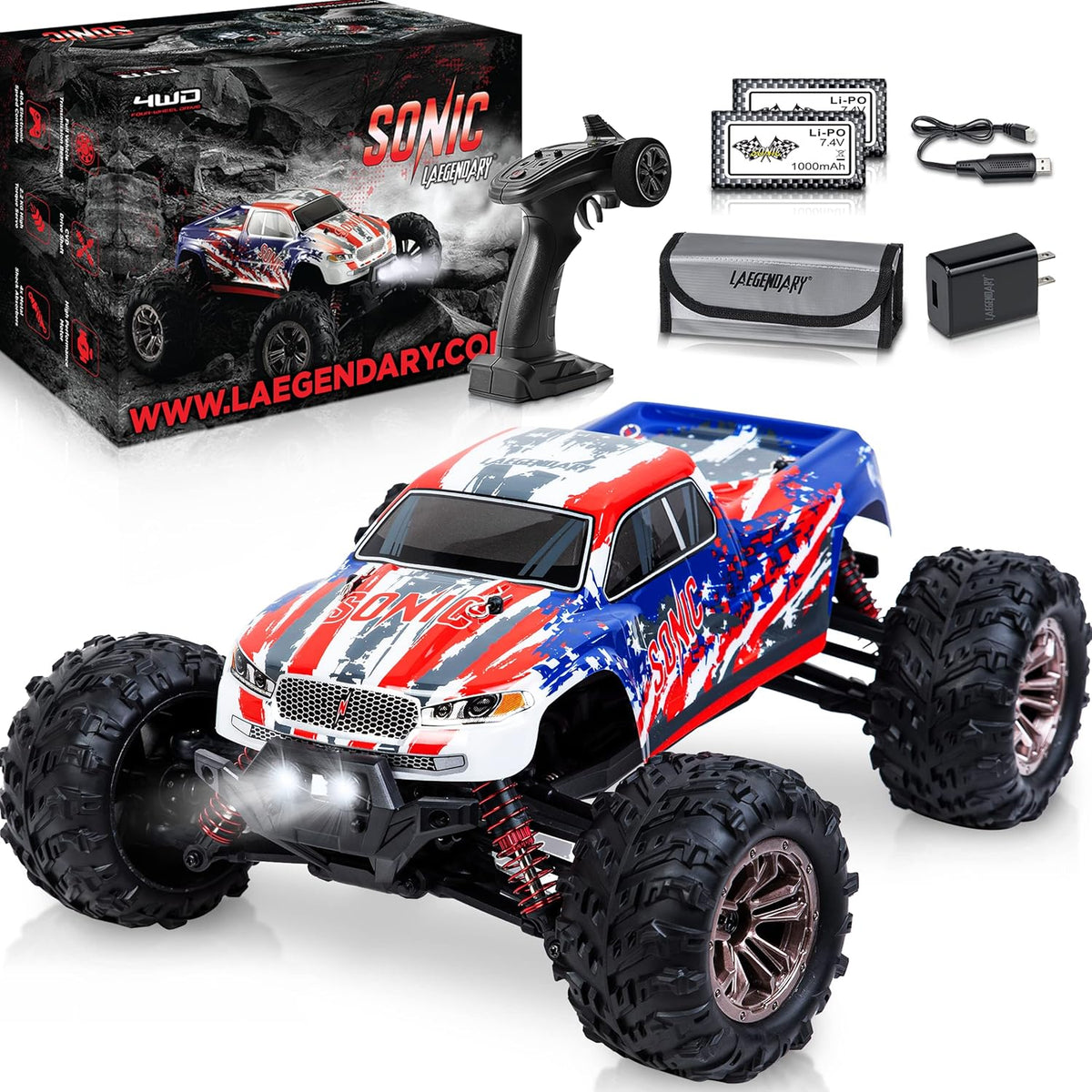 Off Road Remote Control Car 4x4 Truck 1:16 Scale Black Yellow W3161