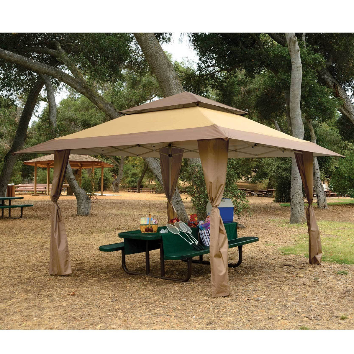 Tan Brown 13 x 13 Foot Instant Gazebo Canopy Tent O8891