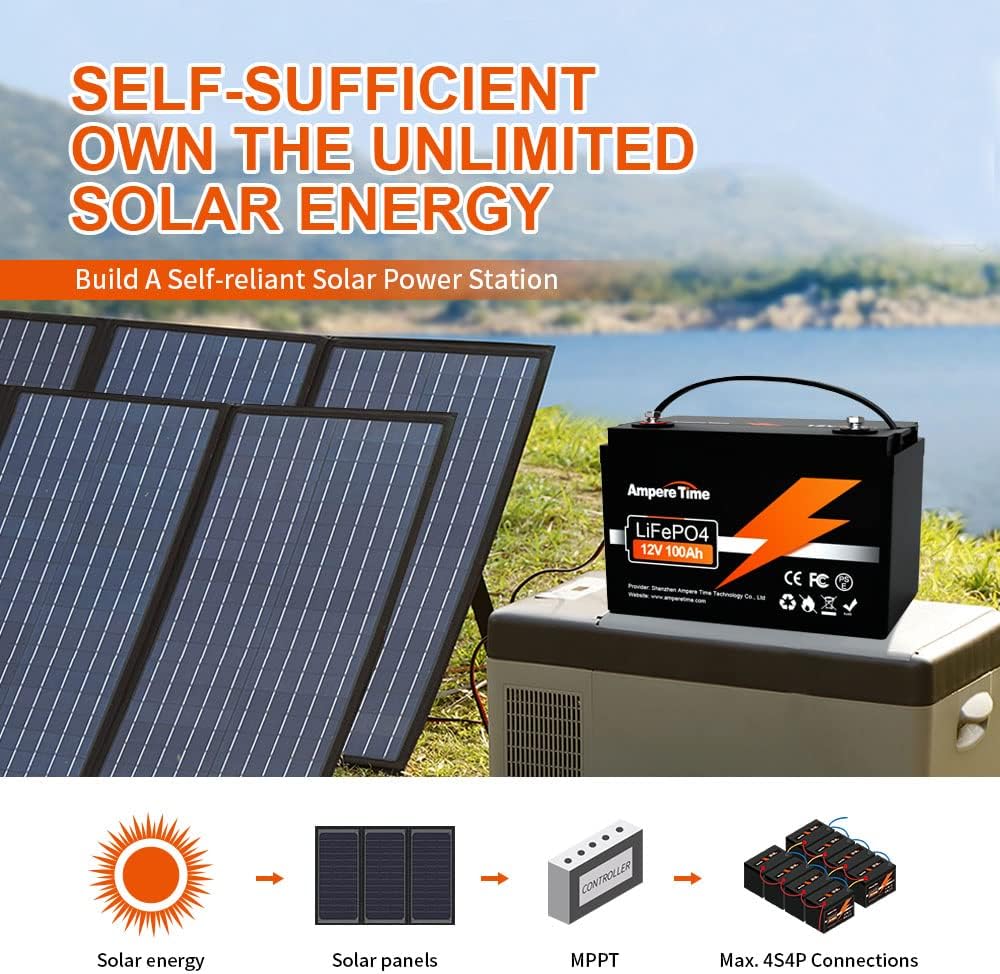 12V 100Ah LiFePO4 Battery with 14.6V 10A Charger H40707