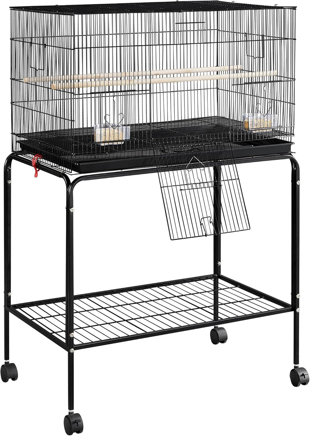 Black Flight Bird Cage with Detachable Rolling Stand M650