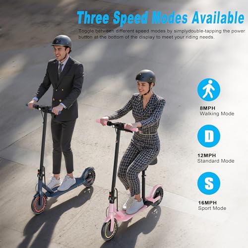 Folding Electric Scooter with Seat, 350W Motor, 8.5" Tire, 19MPH, 21Mile Range B812222
