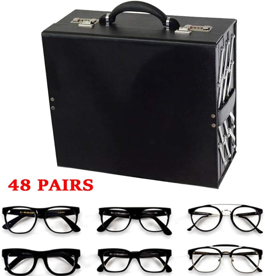48 Slots Sunglasses Storage Case with Glass Lid X696516