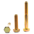 1/4 inch-20 x 2 1/2 inch Grade 5 Hex Cap Screw Yellow Zinc Plated T811