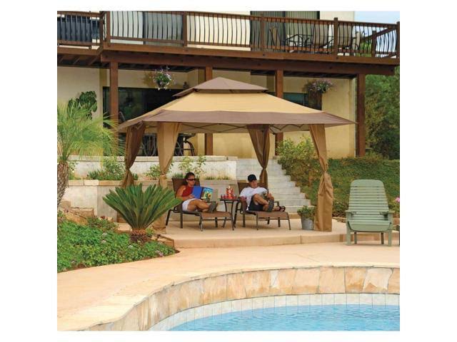 Tan Brown 13 x 13 Foot Instant Gazebo Canopy Tent O8891