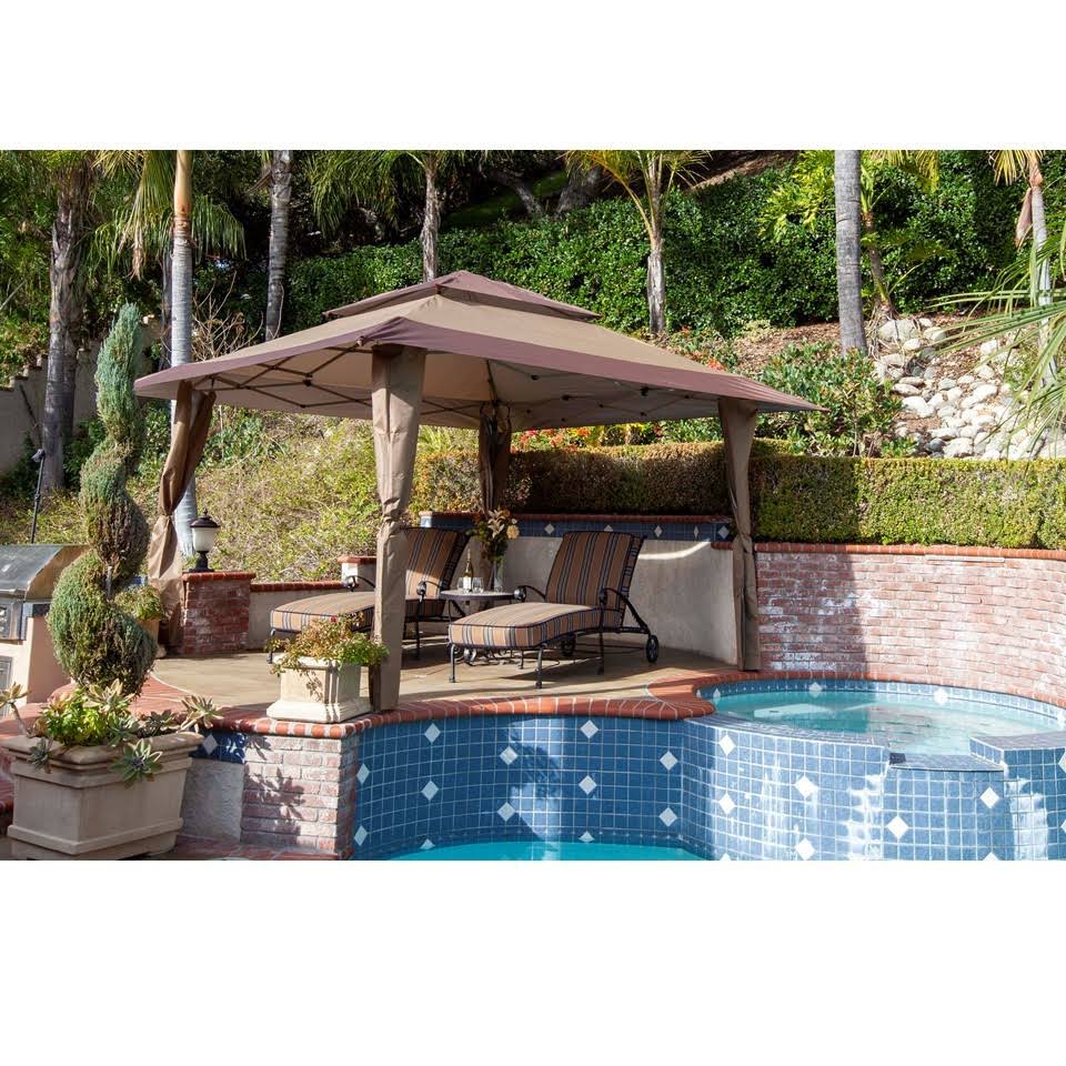 Tan Brown 13 x 13 Foot Instant Gazebo Canopy Tent O8891
