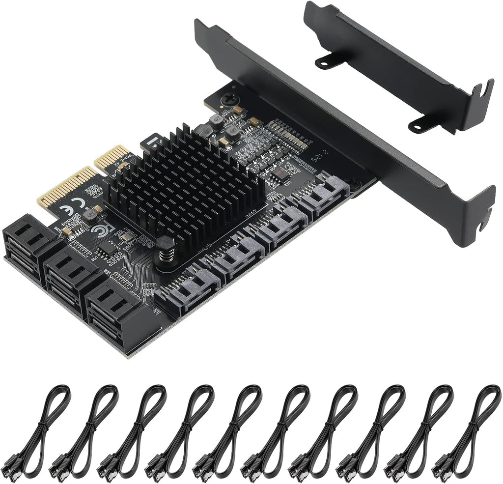 4X PCIE SATA Card 16 Ports with 16 SATA Cables C296