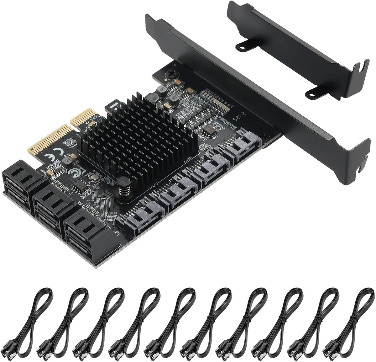 4X PCIE SATA Card 16 Ports with 16 SATA Cables C296
