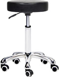 Height Adjustable Rolling Swivel Stool Chair with Wheels and Round Seat F4396
