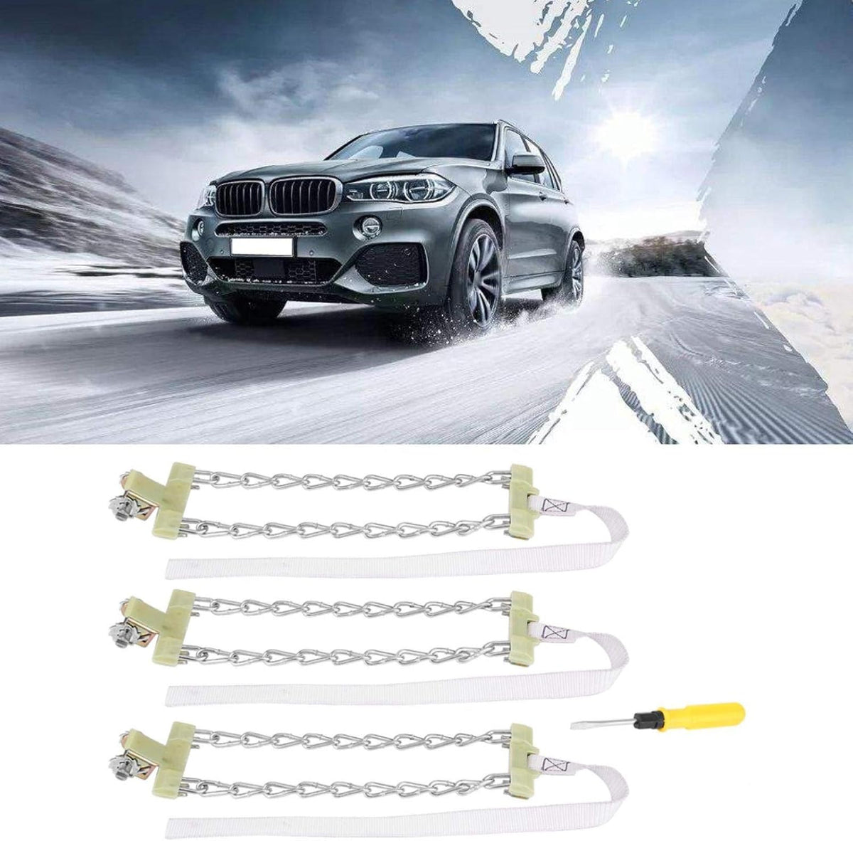 3pcs 235-285mm Steel Tire Snow Chain H30292