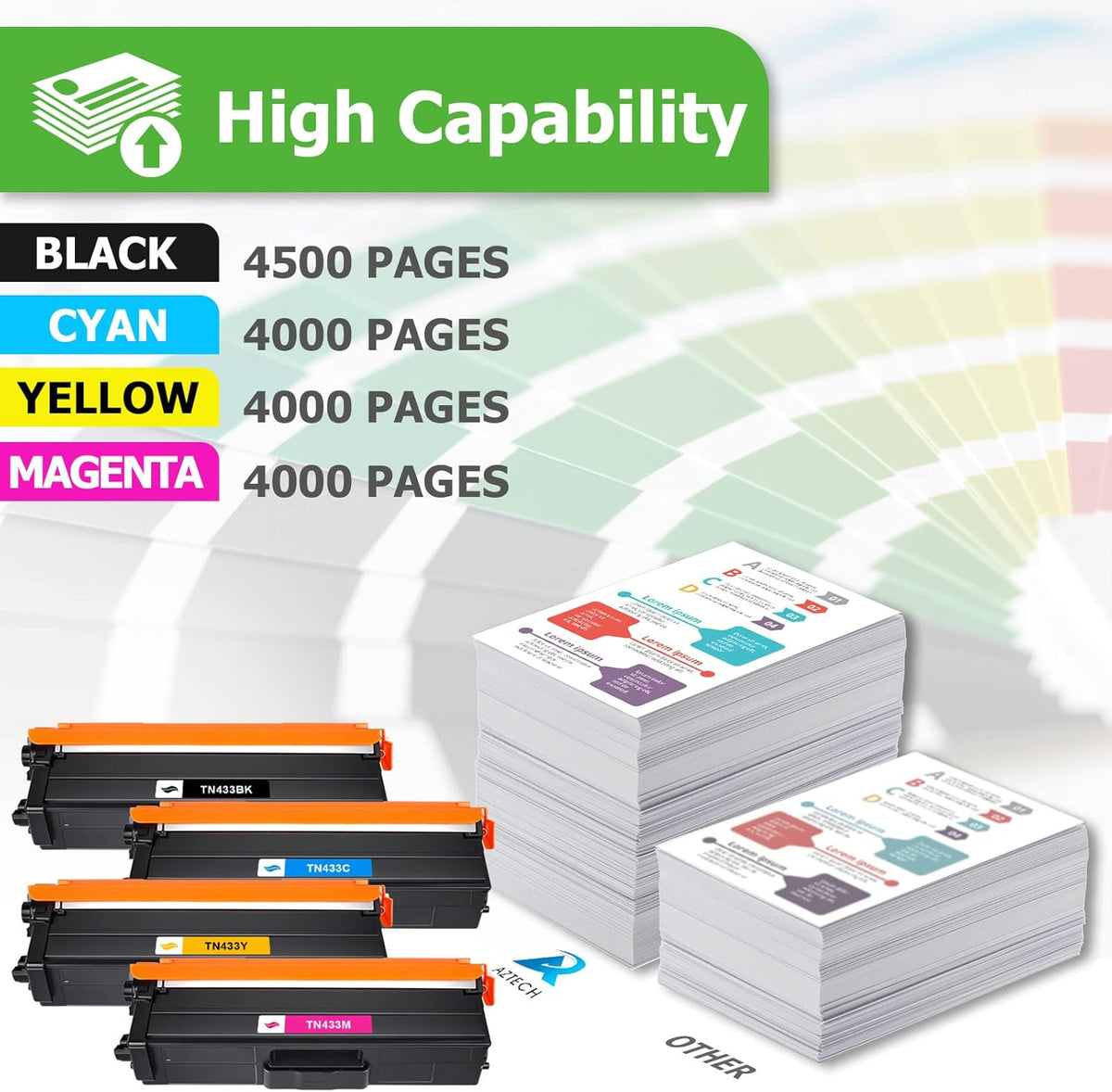 Compatible TN433 Toner Cartridge 4-Pack R622