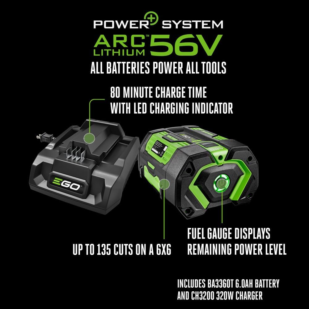 56-Volt Lithium-ion Cordless Chainsaw with 6Ah Battery S9371