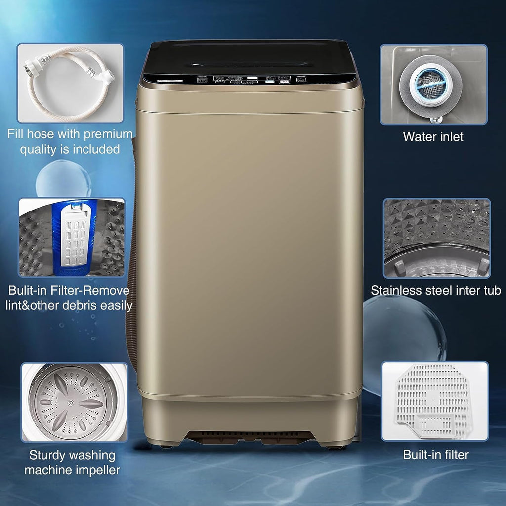 15.6Lbs Full Automatic Washing Machine with LED Display Q3890