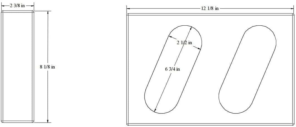 Triple Oval Slanted Steel Light Box (1 pair) D5769