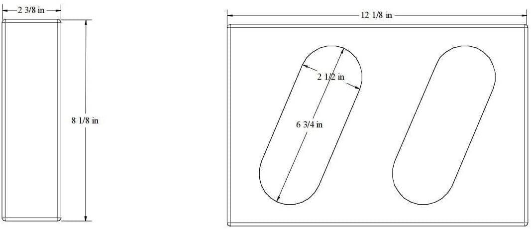 Triple Oval Slanted Steel Light Box (1 pair) D5769