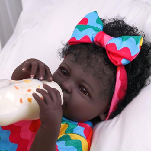 18-Inch Realistic Black Baby Doll with Clothes and Toy K622827