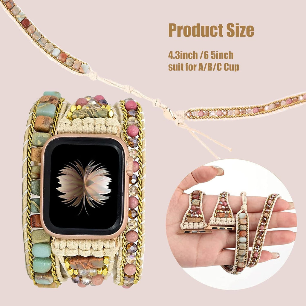 Beaded Watch Band for Apple Watch 42/44/45mm Q793