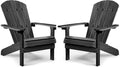 Black Plastic Adirondack Chairs Set of 2 Q750409