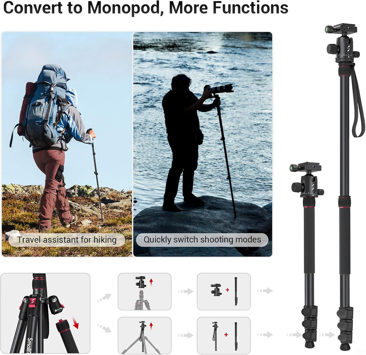 Foldable Aluminum Camera Tripod & Monopod L670171