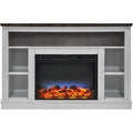 White Electric Fireplace with Mantel P79814