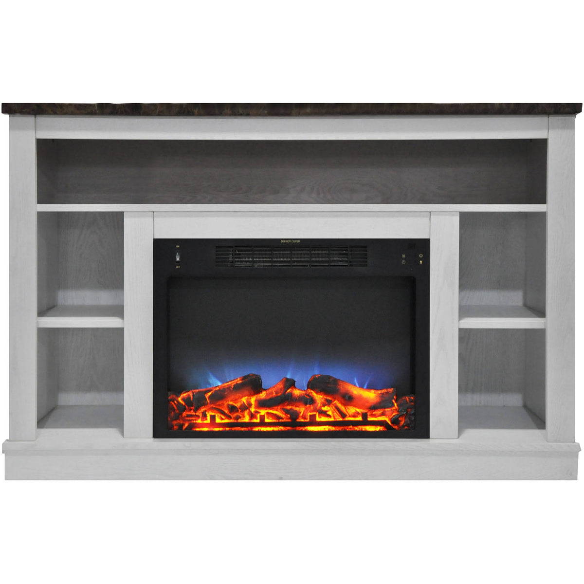 White Electric Fireplace with Mantel P79814