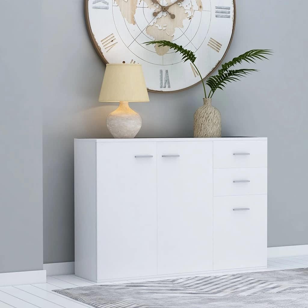 White Chipboard Sideboard Storage Cabinet M771520