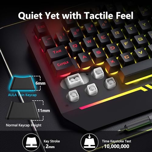 Gaming Keyboard and Mouse Combo with RGB Backlit, All-Metal Panel, Anti-Ghosting, USB Wired S38703