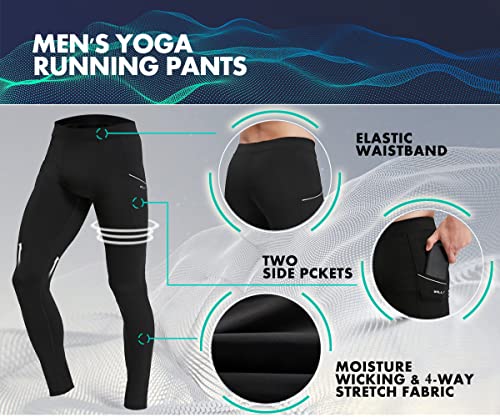 Men's Yoga Leggings Pants with Pockets Quick Dry A464655