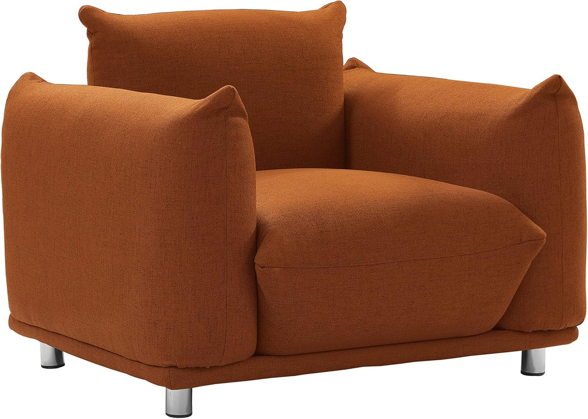 Rust Red Cotton Linen Accent Chair E29969