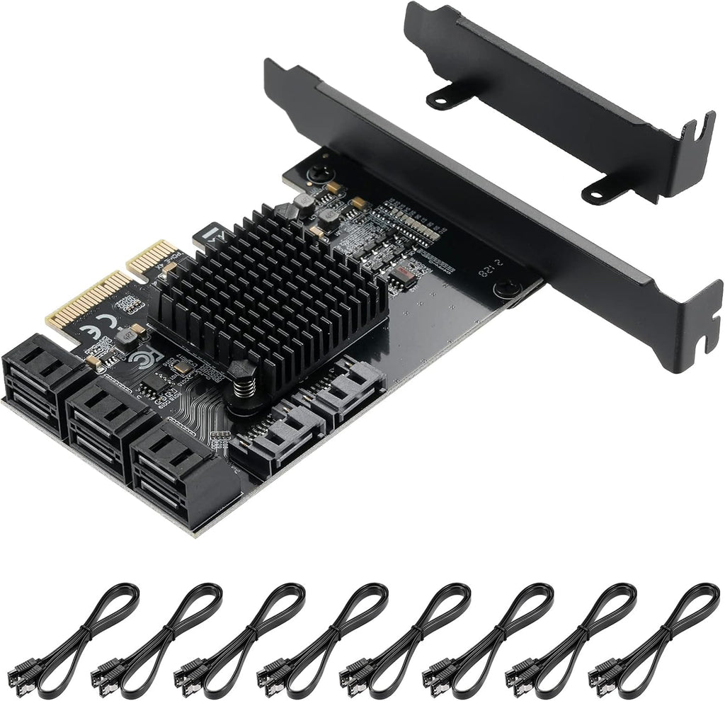 4X PCIE SATA Card 16 Ports with 16 SATA Cables C296