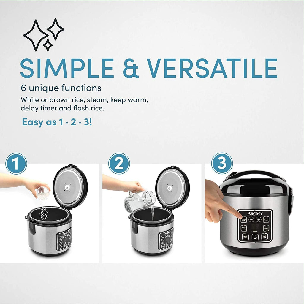 8 Cup Digital Stainless Rice Cooker and Food Steamer E472