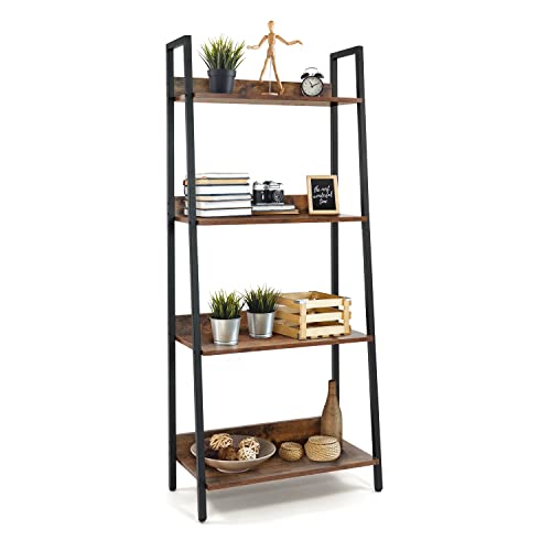 Dark Grey 4-Tier Ladder Shelf T99385