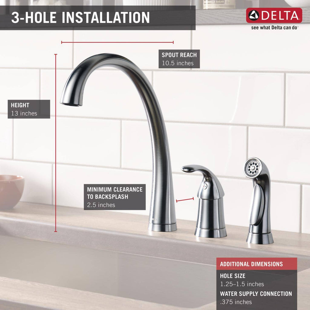 Chrome Single Handle Kitchen Faucet with Spray X23809