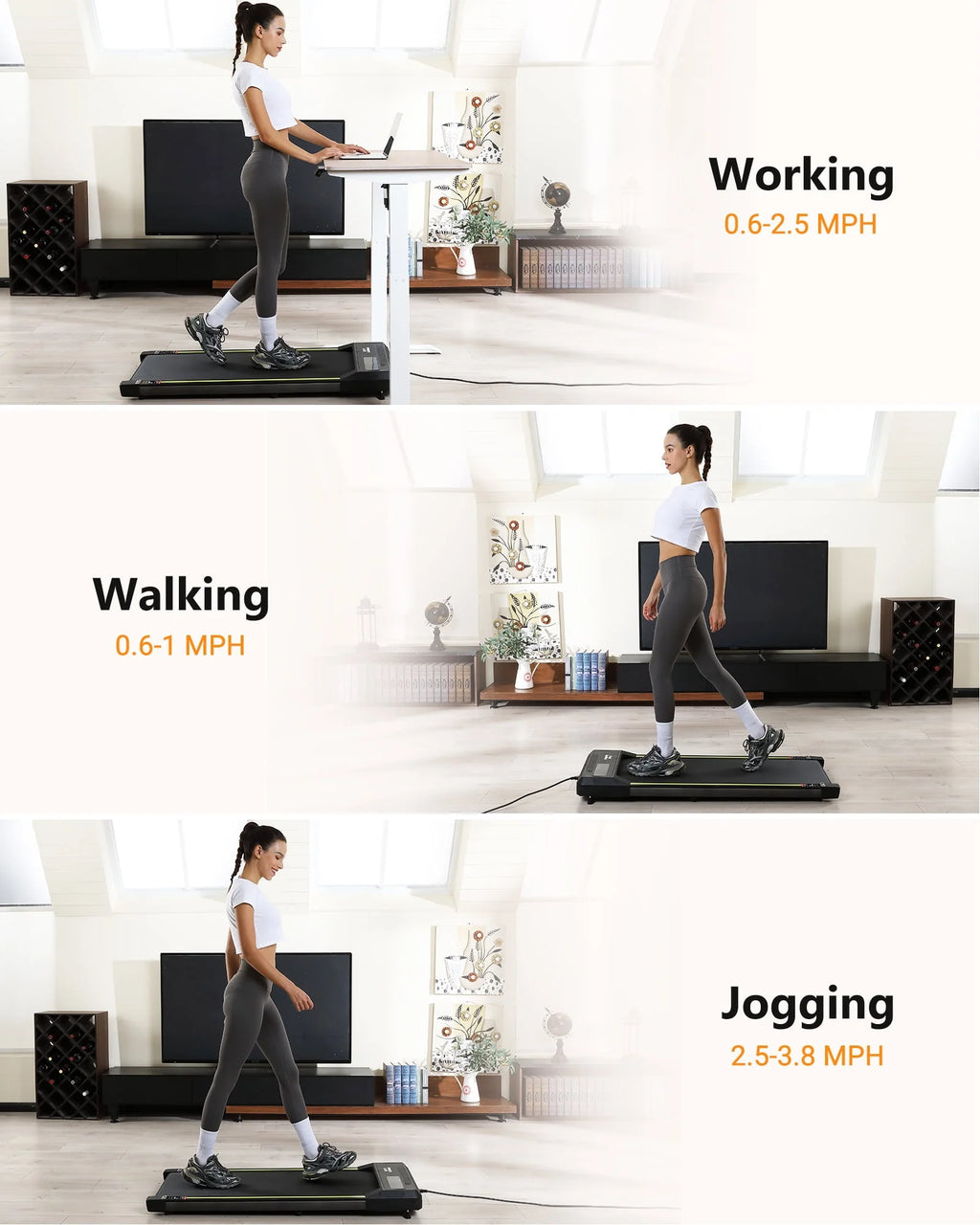 Walking Pad Treadmill 265 lb Capacity with LCD Display G473190