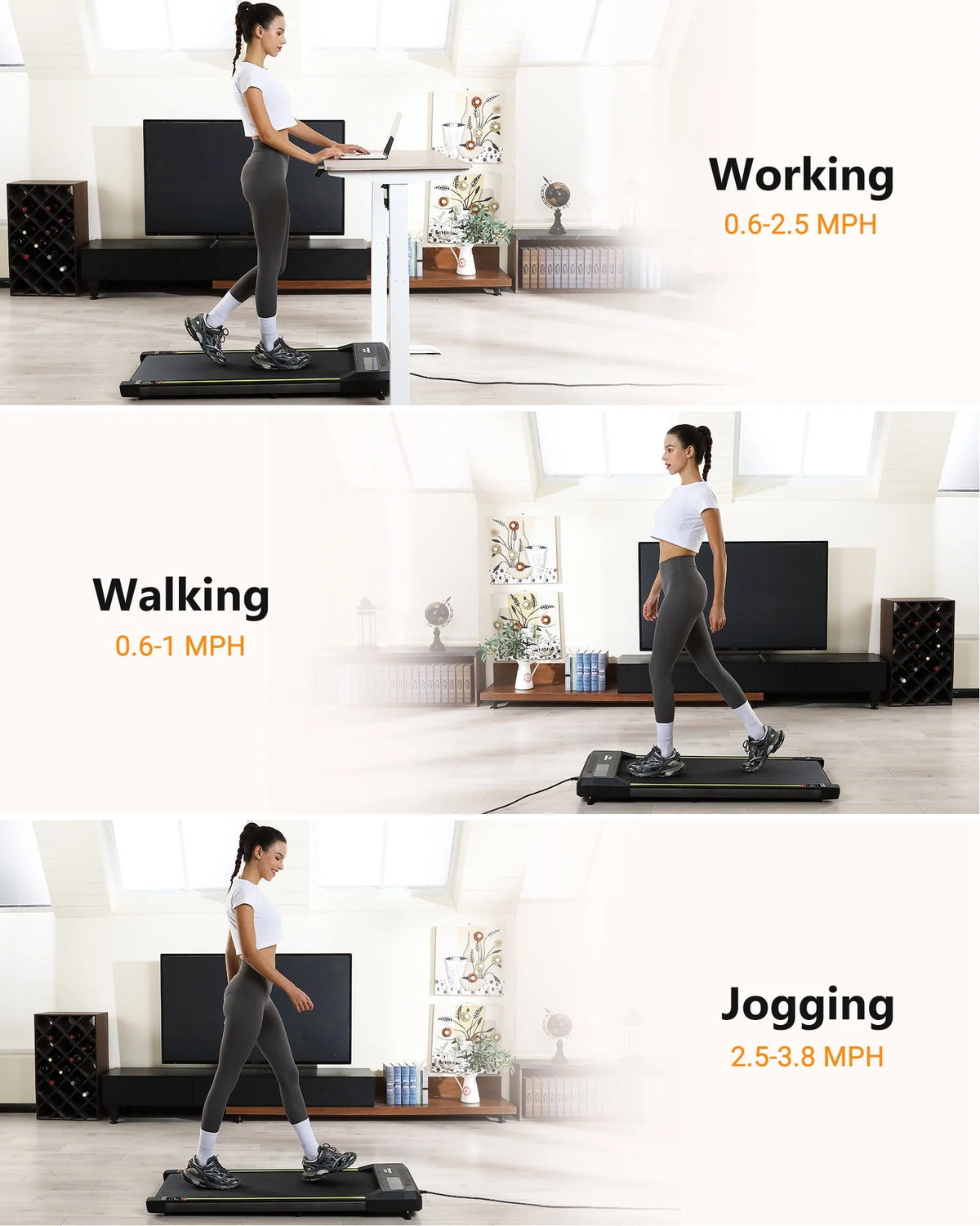 Walking Pad Treadmill 265 lb Capacity with LCD Display G473190