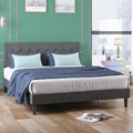 Full Upholstered Platform Bed Frame with Headboard Z300